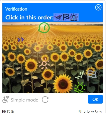 画像認証(操作前)